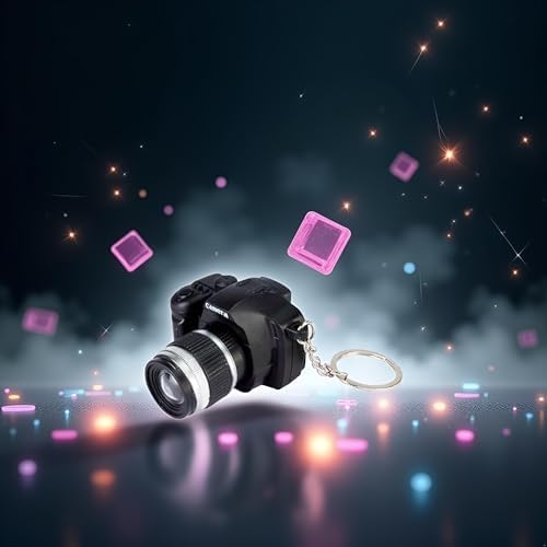 Black Camera LED Keychain with Sound