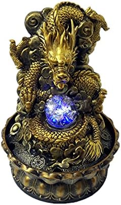 Indoor Tabletop Fountain with Chinese Dragon Decor