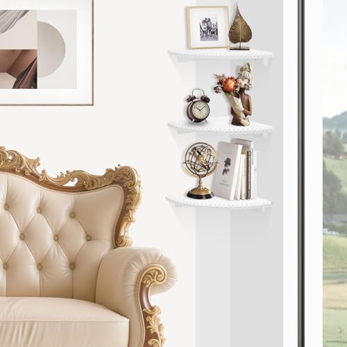 Lampaggio Corner Floating Shelves 3 Pack Wood