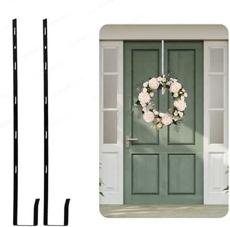 MOFUBAO 14 Inch Steel Wreath Hanger Hook Black