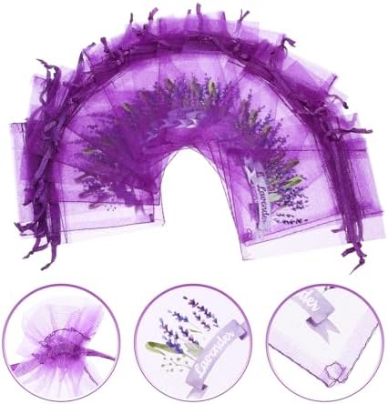 LUOZZY 20pcs Lavender Sachet Bags Purple Drawstring