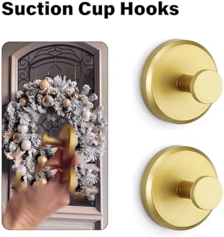 Heavy Duty Suction Cup Wreath Hanger for Glass Doors 2Pcs