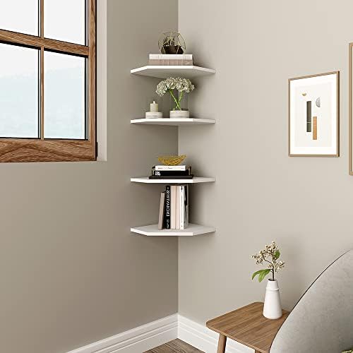 WELLAND 12-Inch Floating Corner Shelves Set of 2