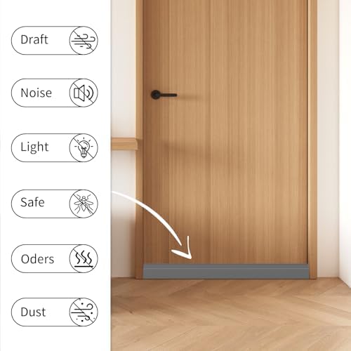 JUJIBL Door Draft Stopper 36 Inch Grey