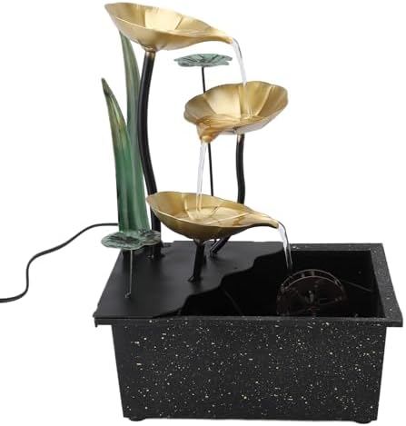 Metal Desk Fountain with Adjustable USB and LED Lights