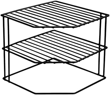 3-Tier Kitchen Corner Shelf Rack - Steel Frame - Black