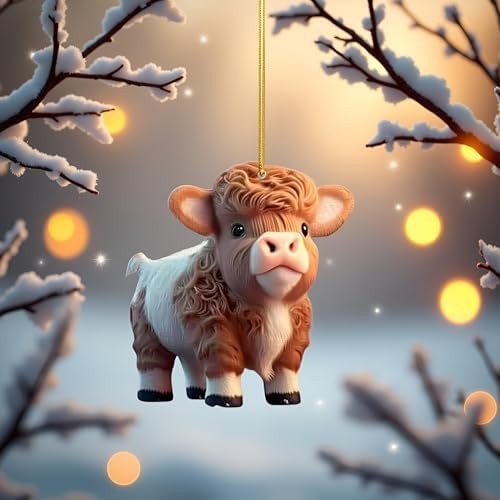 Cute Cartoon Cow Hanging Ornament for Cars and Backpacks