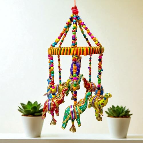 Sawcart 9 Elephant Jhoomer Door Hanging Decor
