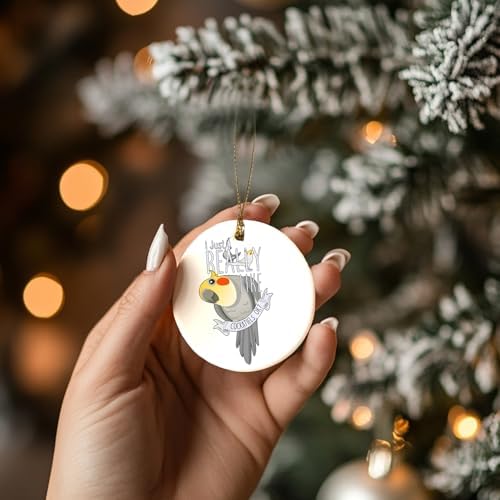 Cockatiel Hanging Ornament Funny Ceramic Christmas Decor for Home