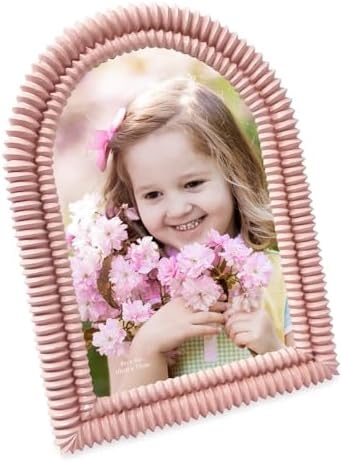 Isaac Jacobs 4x6 Matte Blush Arch Photo Frame with Black Fabric Easel