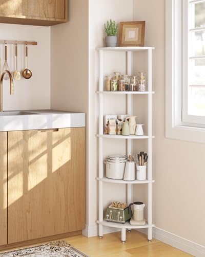 IBUYKE 5 Tier Corner Shelf Stand White