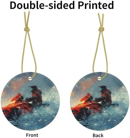 Yilequan Snowmobile Ceramic Christmas Ornament