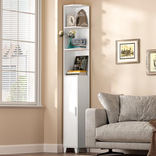 MOHOPE 748 Tall Corner Cabinet with 5-Tier Shelves