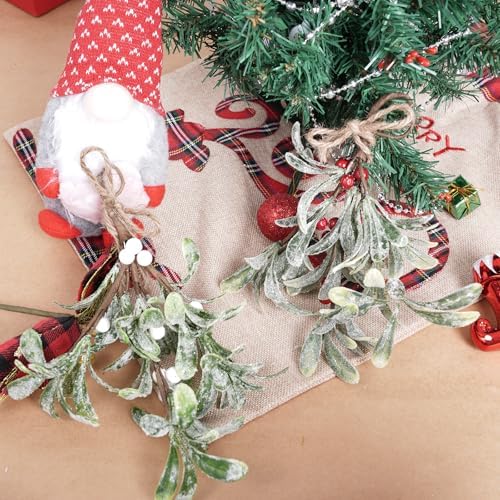 2 PCS Artificial Mistletoe Hanging Decor for Christmas