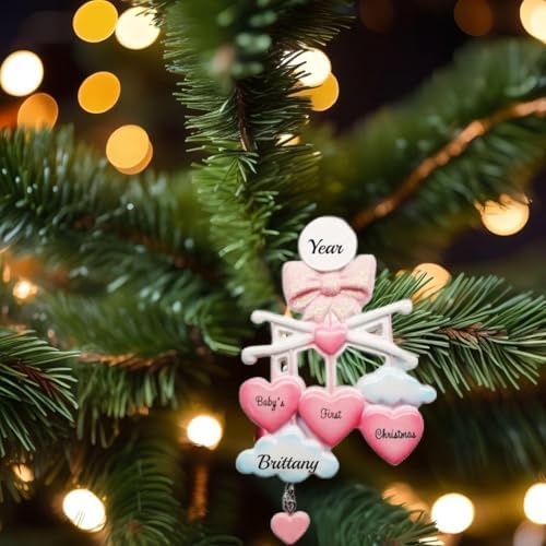 Babys First Christmas Personalized Ornament - Custom Name Year