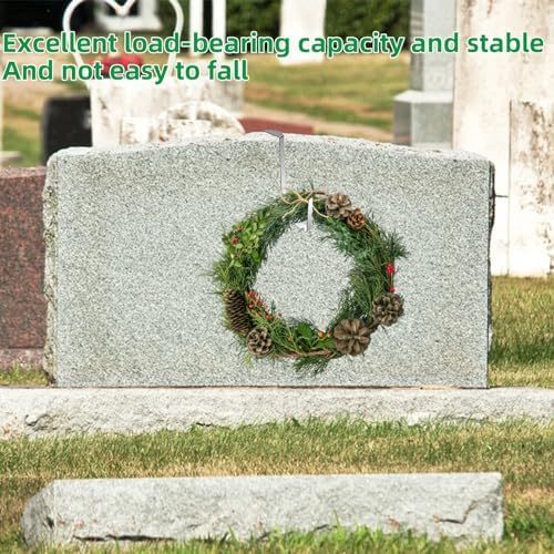 6Pcs Stainless Steel Christmas Grave Wreath Hanger