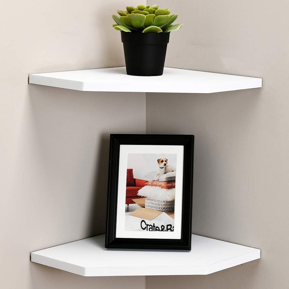 WELLAND 12-Inch Floating Corner Shelves Set of 2