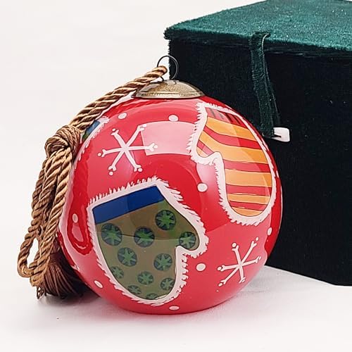 OKEA Inside-Painted Gloves Artwork Glass Ornament