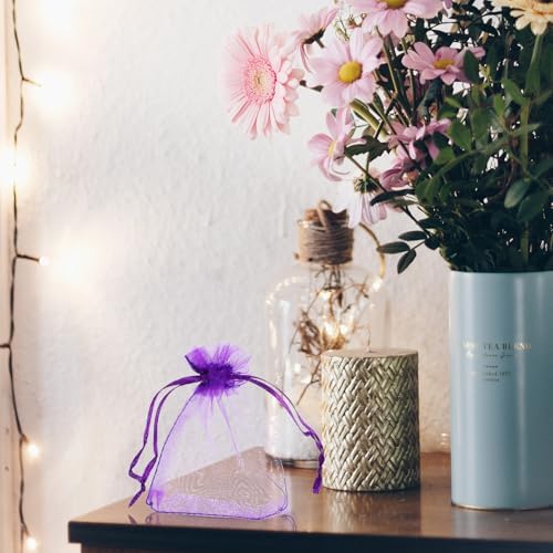 LUOZZY 100pcs Lavender Sachet Bags Empty Mesh DIY Pack