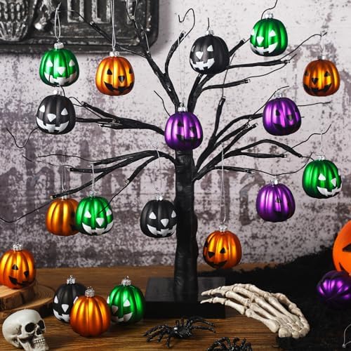 Zhanmai Halloween Pumpkin Hanging Ornaments 12 Pcs Set