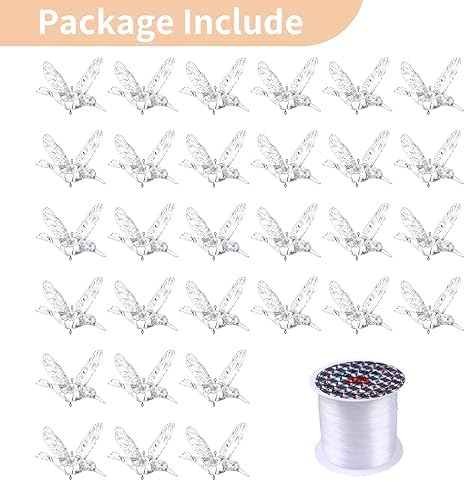 NUPTIO 30pcs Acrylic Flying Birds Hanging Decor