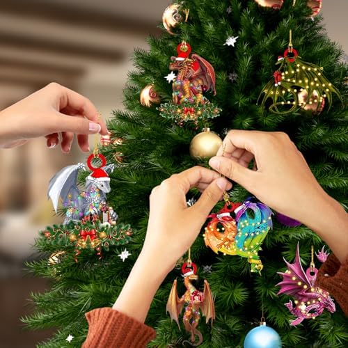 2024 Dragon Christmas Tree Ornaments - 32 Unique Acrylic Decorations