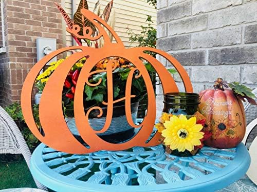 DistinctAndUnique Halloween Pumpkin Monogram Door Hanger - Seasonal Decor 1
