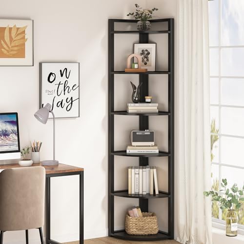 Tribesigns 6 Tier Corner Shelf Unit Black