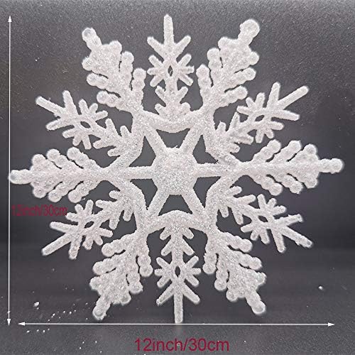 Jumbo White Snowflake Ornaments Set of 5
