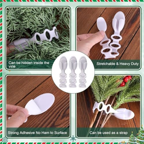8pcs Christmas Garland Ties Wreath Holder