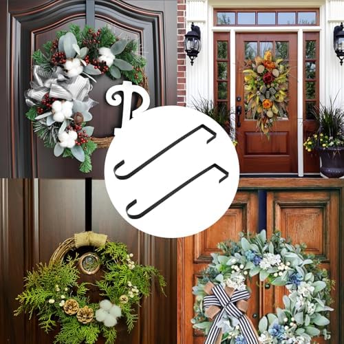 2 Pack Wreath Hanger Hooks Metal Hooks for Door