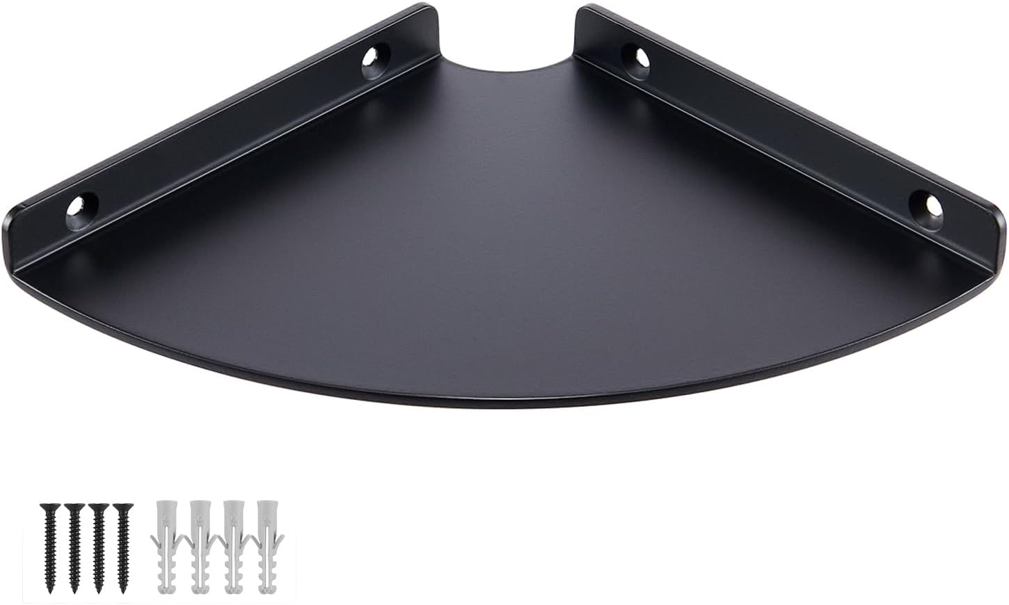 6 Inch Heavy Duty Aluminum Corner Shelf - Black