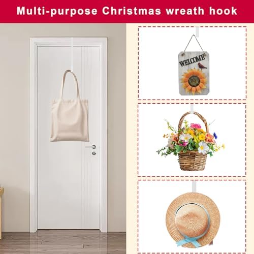 4 Pack Solid Wreath Hangers for Front Door