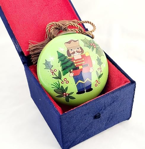 OKEA Nutcracker Soldier Glass Ornament Art Collectible
