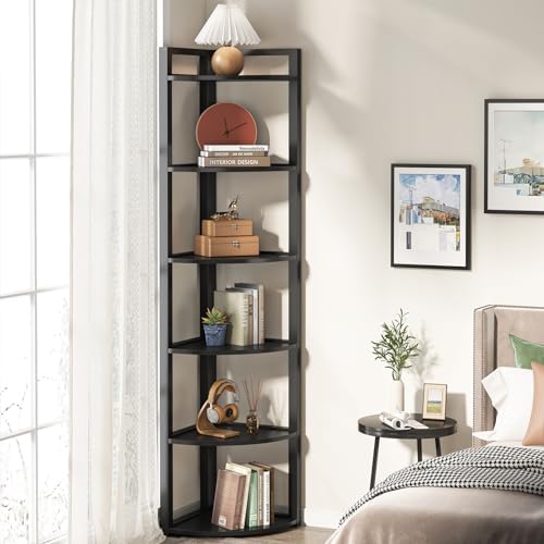 Tribesigns 6 Tier Corner Shelf Unit Black