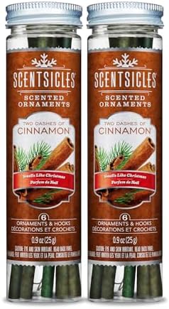 Scentsicles Cinnamon Scented Hanging Ornaments - 2 Bottles 12 Sticks Total
