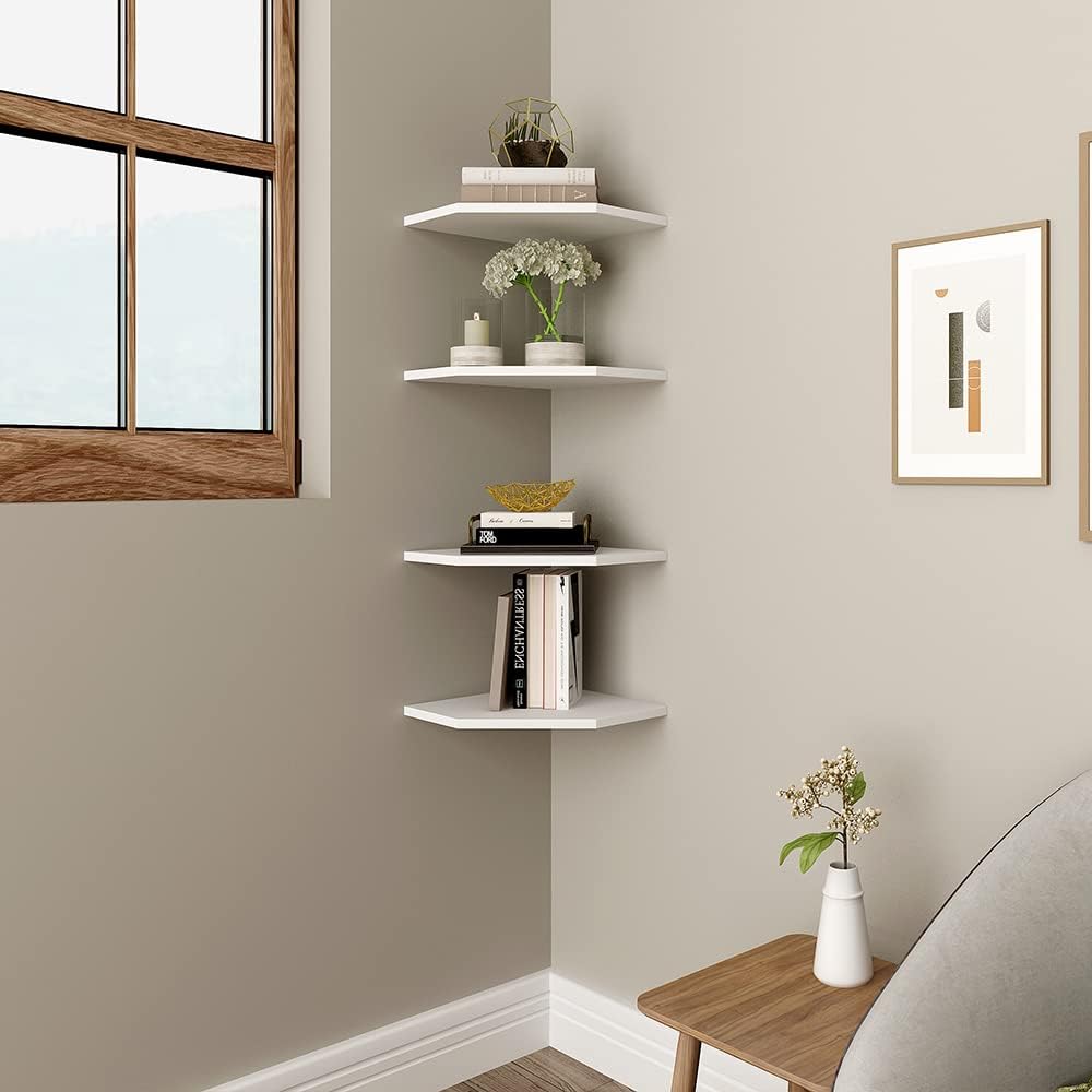 WELLAND 12-Inch Floating Corner Shelves Set of 2