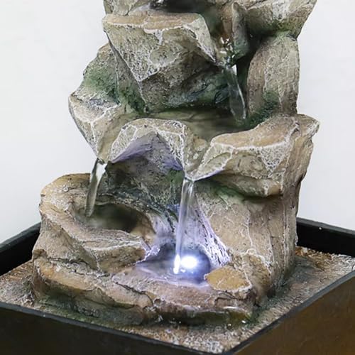 GRFIT Tabletop Fountain Rockery with LED Light