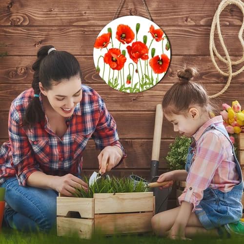 Red Poppy Wreath Hangers for Front Door Decor