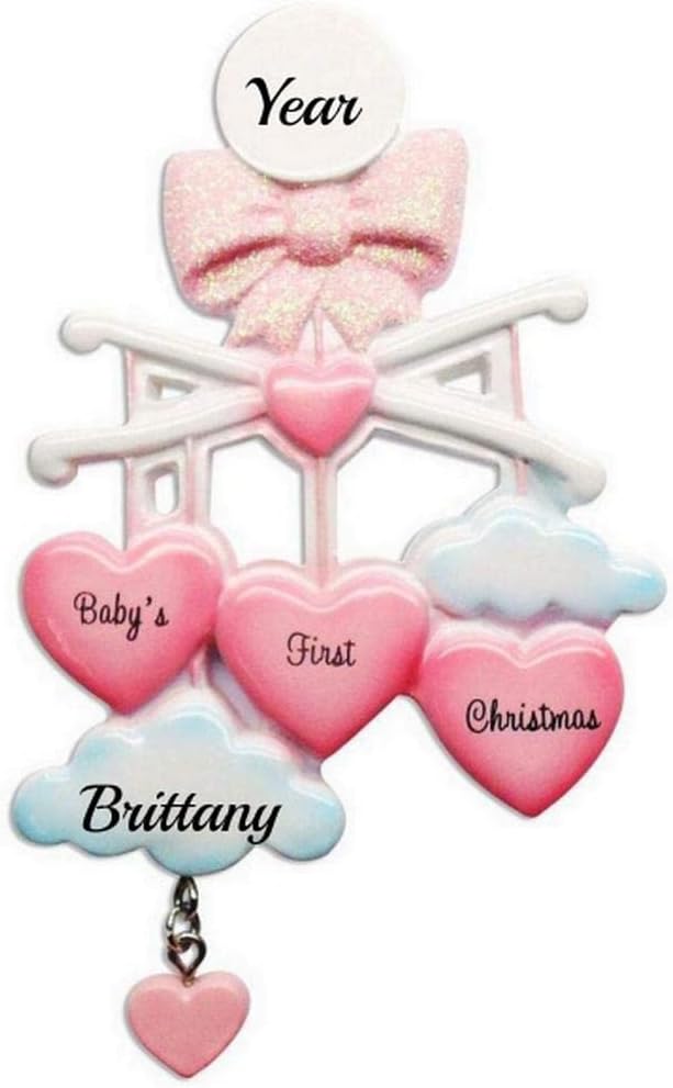 Babys First Christmas Personalized Ornament - Custom Name Year