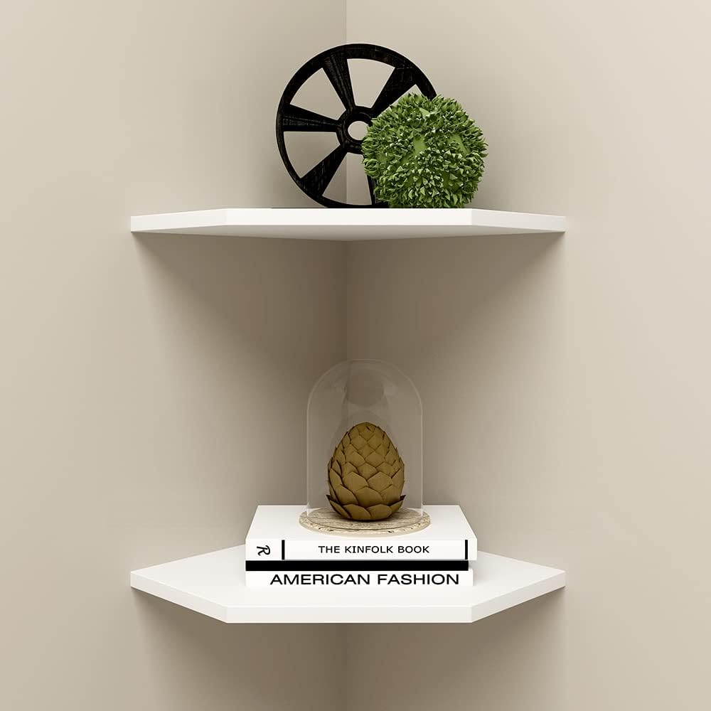 WELLAND 12-Inch Floating Corner Shelves Set of 2