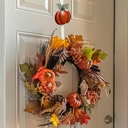 2 Pack Fall Wreath Door Hanger with Pumpkin Sunflower