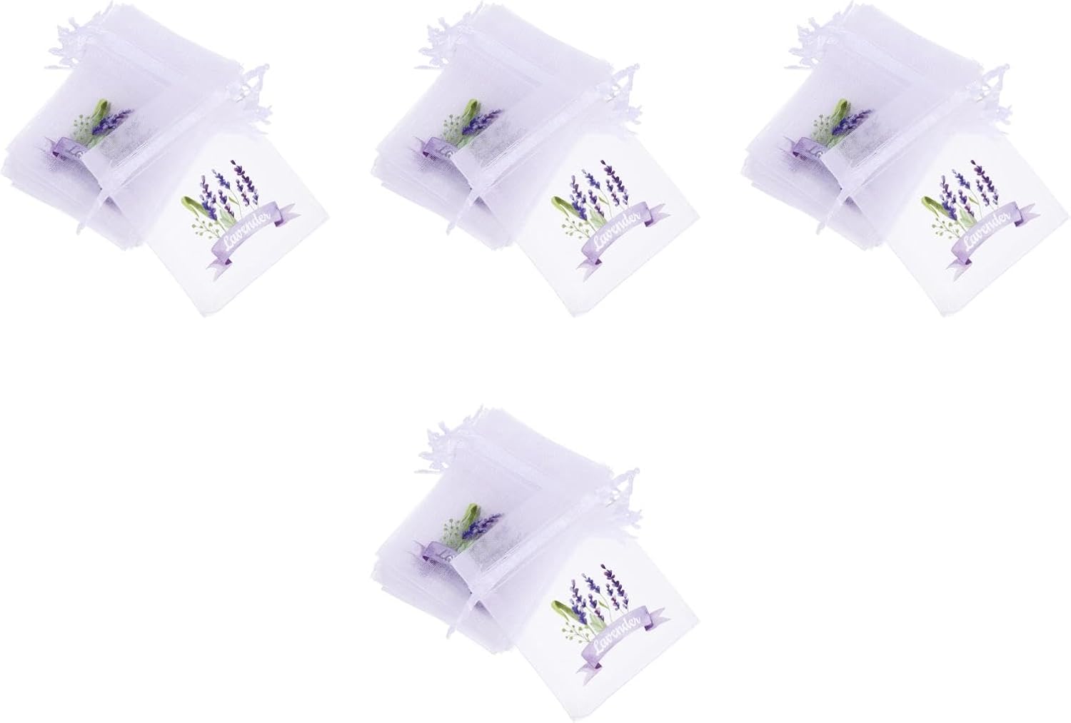 LUOZZY 80 pcs Lavender Sachet Bags with Drawstring - White