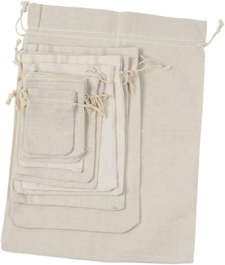 SOIMISS 4 Pack Cotton Tea Storage Bags Travel Toiletry Sachets