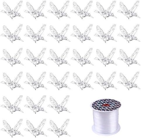NUPTIO 30pcs Acrylic Flying Birds Hanging Decor