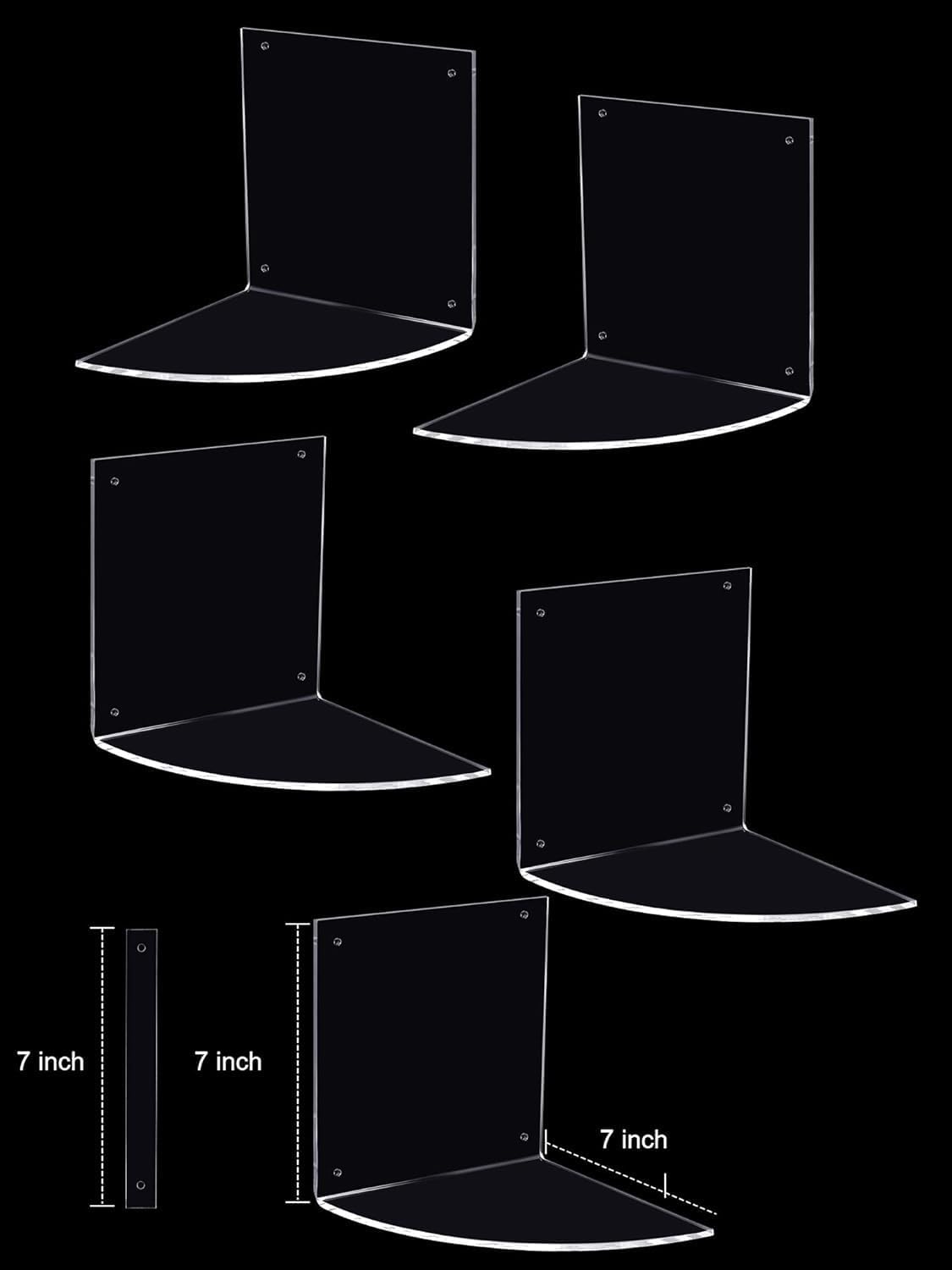 5 Tier Floating Acrylic Corner Shelf Organizer
