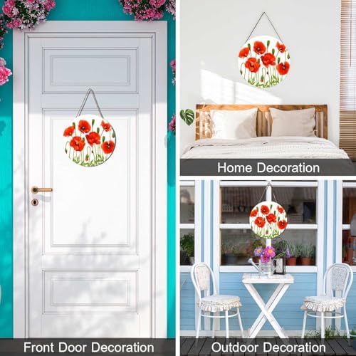 Red Poppy Wreath Hangers for Front Door Decor