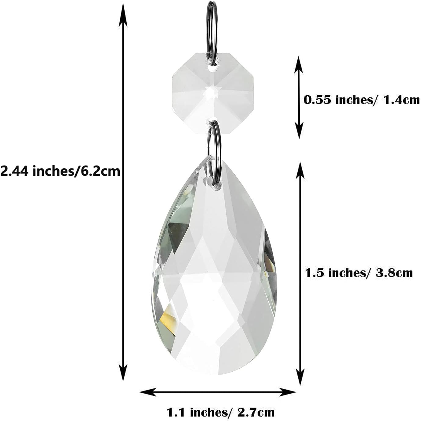 NUPTIO 20PCS Crystal Teardrop Pendant Hanging Decor