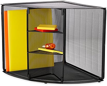 Rolodex Mesh Corner Desktop Shelf Black