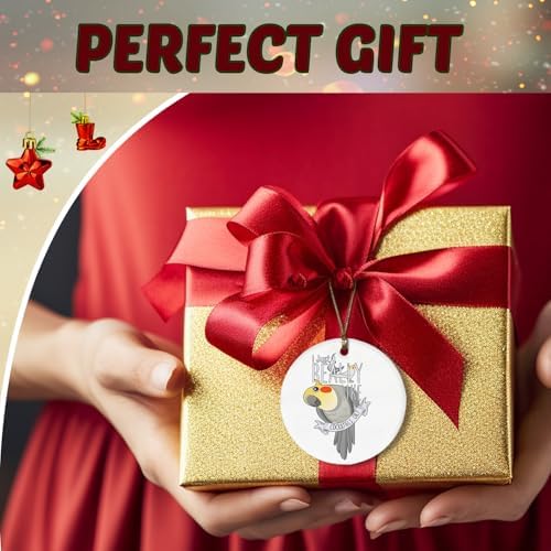 Cockatiel Hanging Ornament Funny Ceramic Christmas Decor for Home
